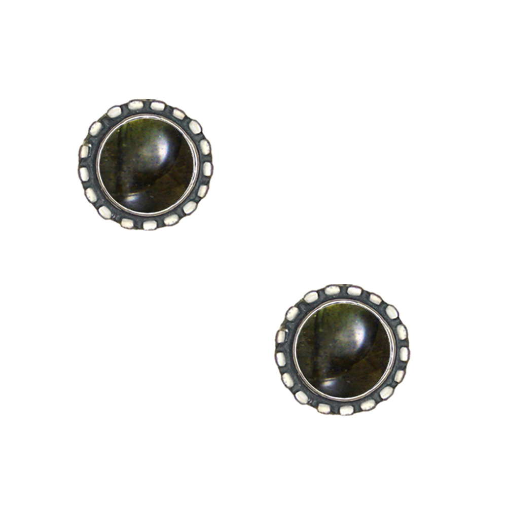 Sterling Silver Petite Spectrolite Post Stud Earrings